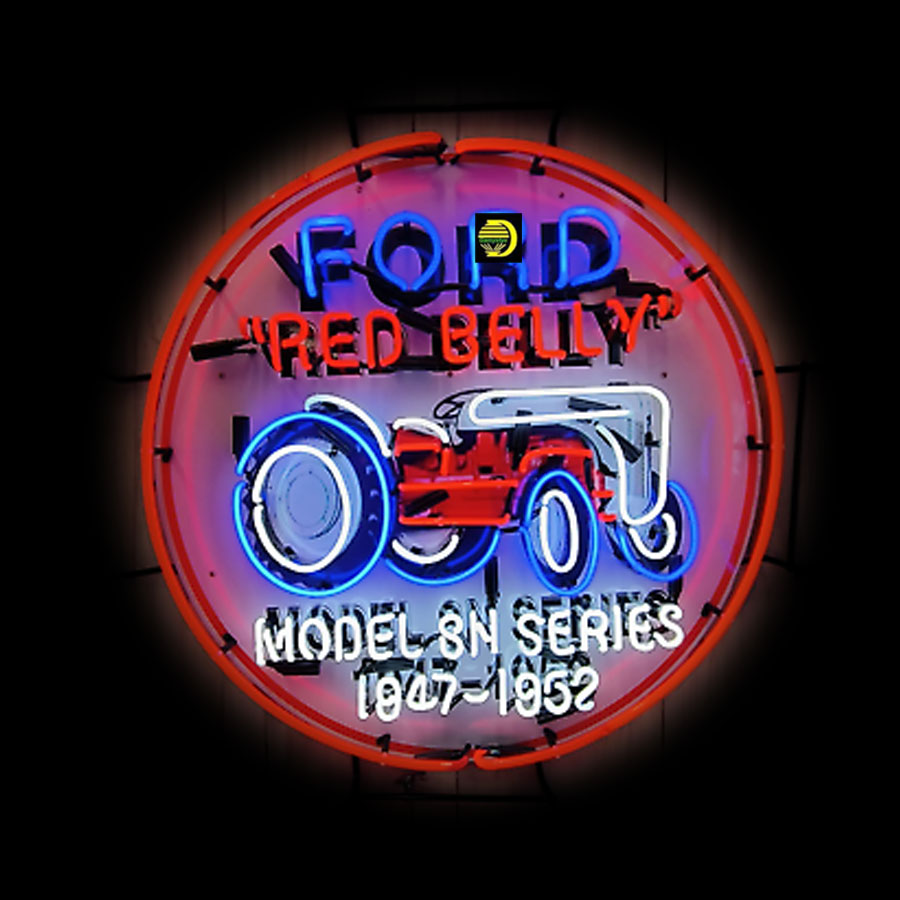 Commercial Wall Printing - Voor Rode Buik Neon Teken Tractor