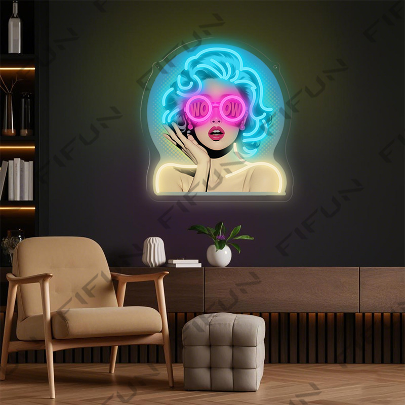 WOW Curl Girl Neon Sign UV-gep - Commercial Wall Printing recensie en prijs