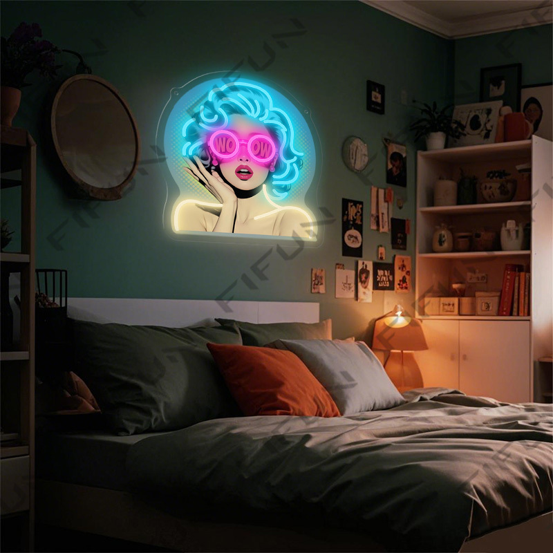 WOW Curl Girl Neon Sign UV-gep - Commercial Wall Printing recensie en prijs